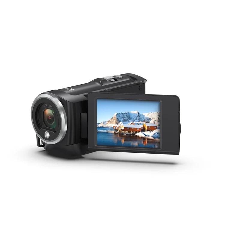 Videokamera 2.7K 56MP Camcorder 16X Digitalzoom Vlogging Camera mit LED-Fülllicht für YouTube, 2.8"