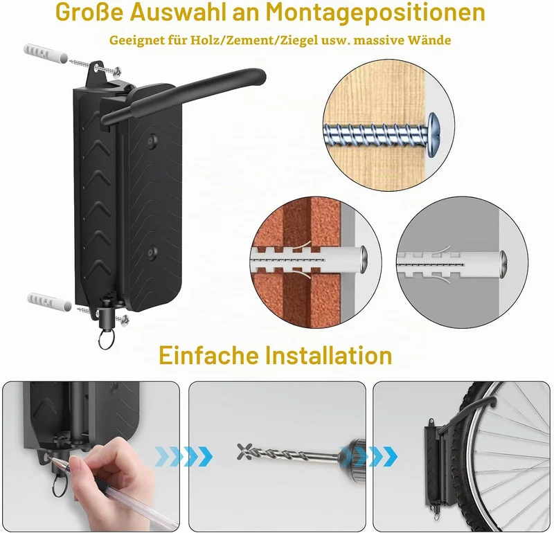 Fahrrad Wandhalterung, Wyxron Fahrradträger Vertikal Fahrradständer Schwenkbare 32kg Tragkraft mit F