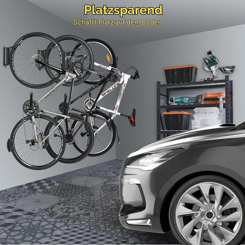 Fahrrad Wandhalterung, Wyxron Fahrradträger Vertikal Fahrradständer Schwenkbare 32kg Tragkraft mit F