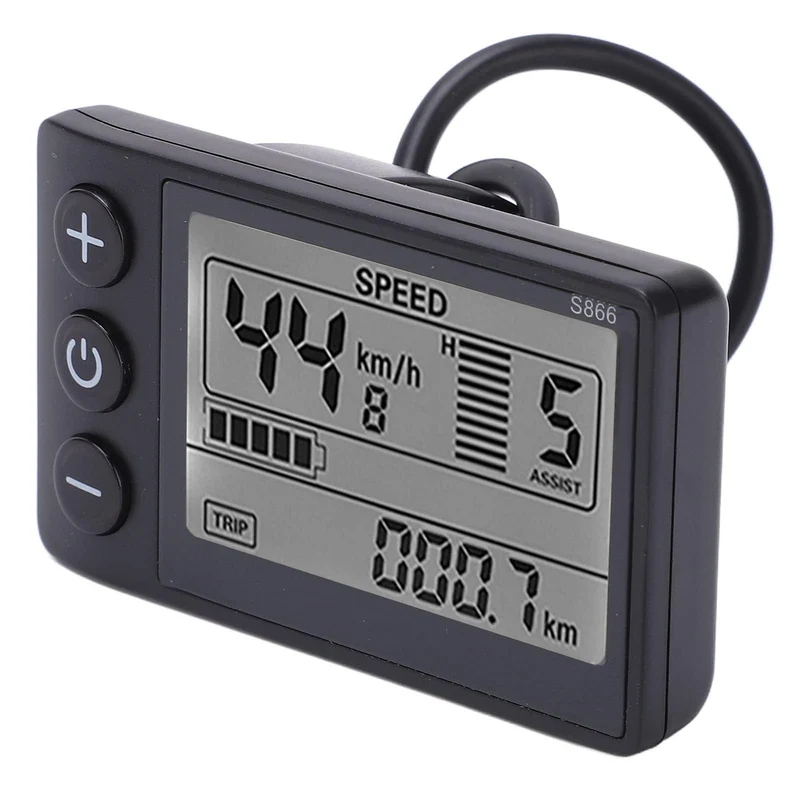 S866 LCD Display, Fahrradcomputer Wasserdichtem Elektrofahrrad S866 Display Meter 24V 36V 48V Bedien