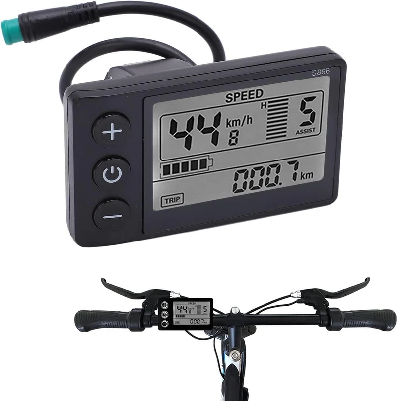 S866 LCD Display, Fahrradcomputer Wasserdichtem Elektrofahrrad S866 Display Meter 24V 36V 48V Bedien
