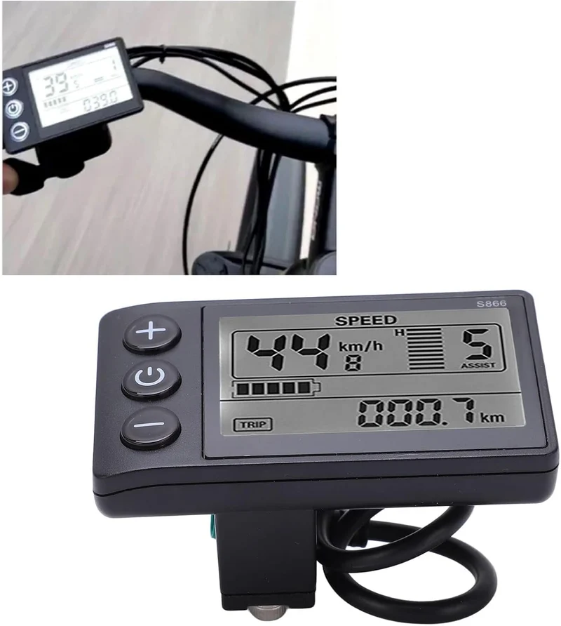 S866 LCD Display, Fahrradcomputer Wasserdichtem Elektrofahrrad S866 Display Meter 24V 36V 48V Bedien