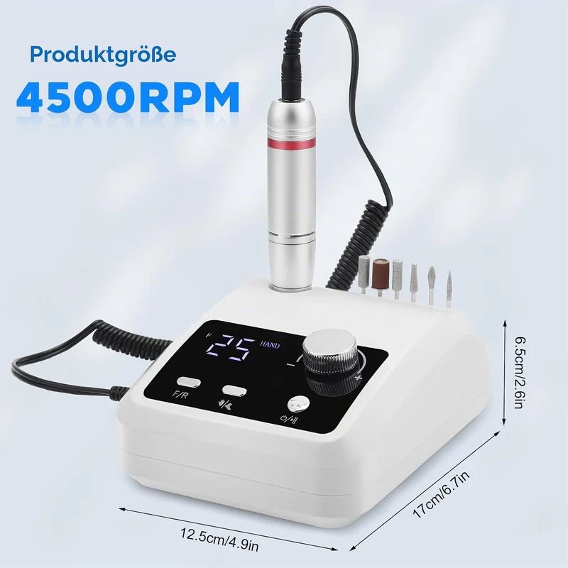 Nagelfräser, 45,000RPM Professionelle Elektrisch Nagelfräser, Ultraleise Elektrische Nagelfeile, Frä