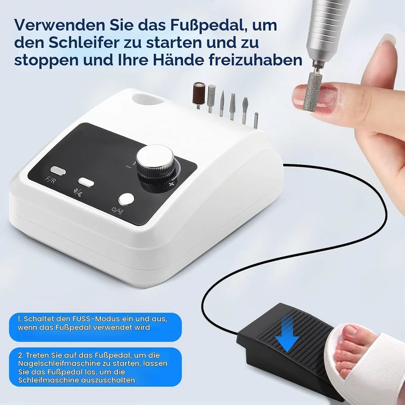 Nagelfräser, 45,000RPM Professionelle Elektrisch Nagelfräser, Ultraleise Elektrische Nagelfeile, Frä