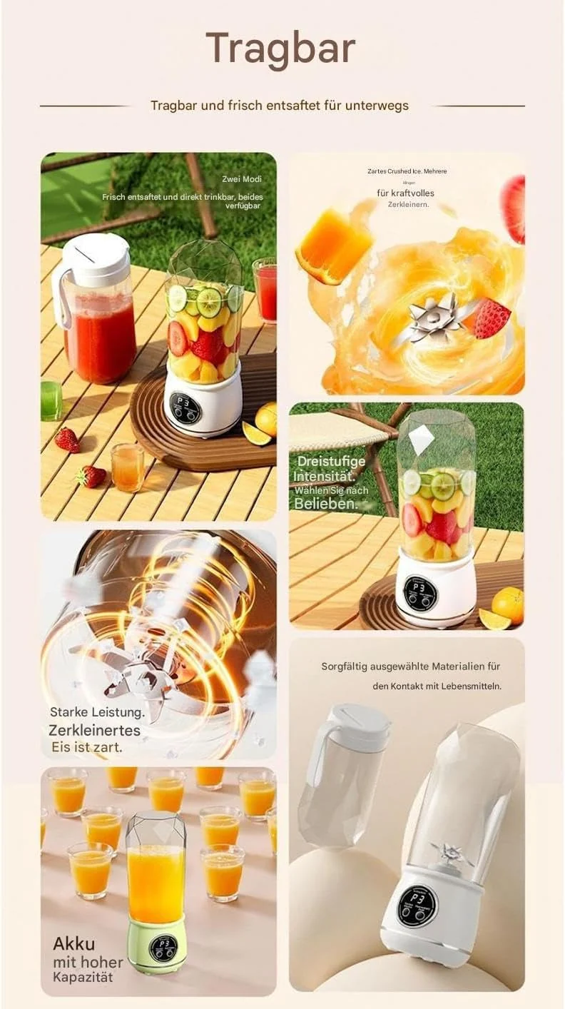 Persönlicher Tragbarer Mixer - 550 ml Persönlicher Tragbarer Kabelloser Mini Mixer | Mini Reise Ents