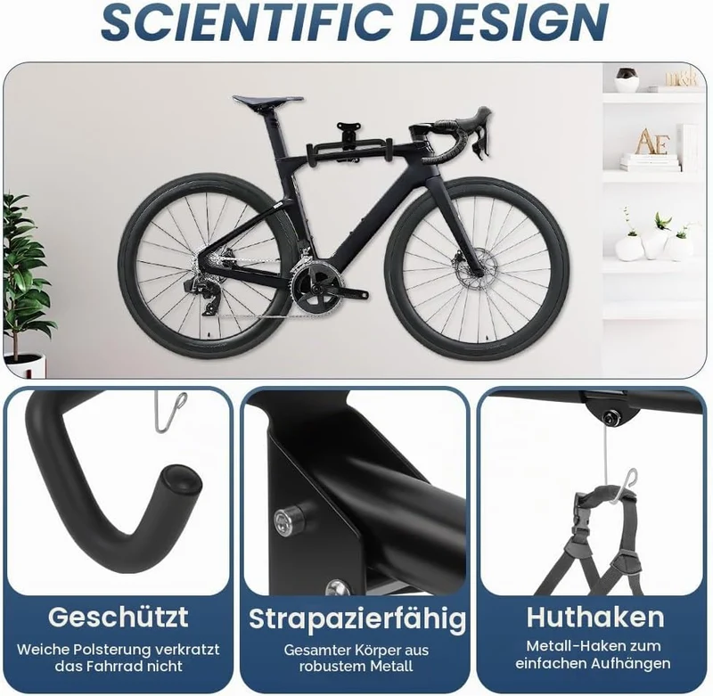 Fahrrad Wandhalterung Fahrradständer, Winkel und Wandabstand Einstellbar Fahrradhalterung Wand, Falt