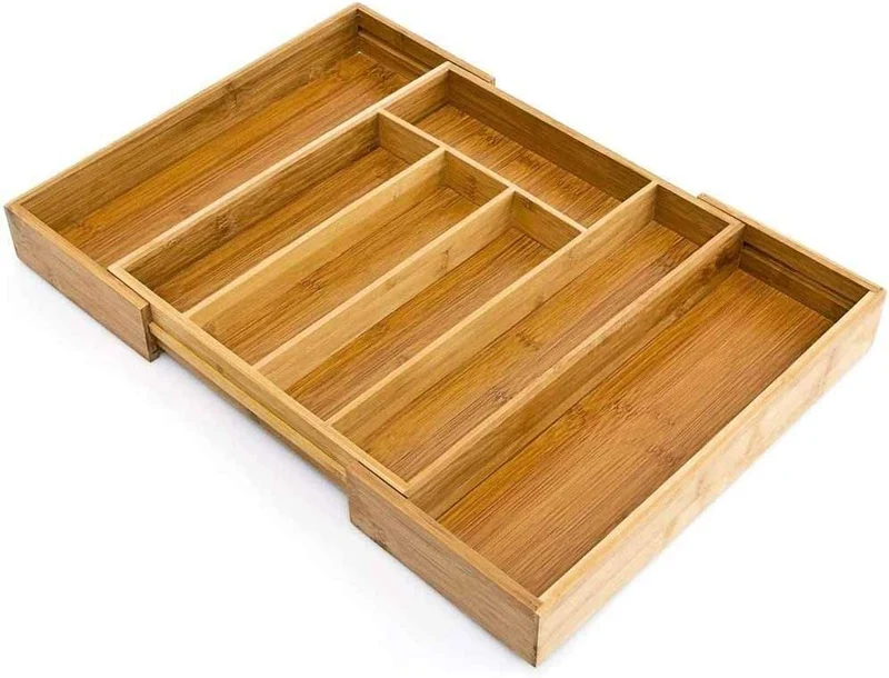BAKAJI Besteckkasten Schublade 33.5 x 29 x 5 cm Bamboo Naturale, 33.5 x 29 x 5 cm Bamboo Naturale