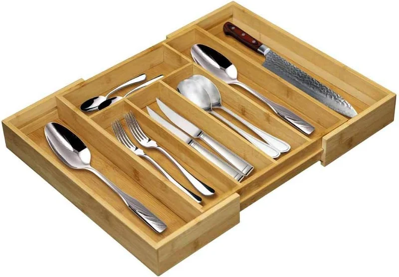 BAKAJI Besteckkasten Schublade 33.5 x 29 x 5 cm Bamboo Naturale, 33.5 x 29 x 5 cm Bamboo Naturale