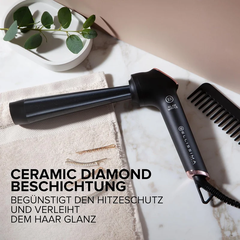 Bellissima Glam Waves, Lockenstab, konische Form, Display, 5 Temperaturen, Diamon-Keramik- und Kerat
