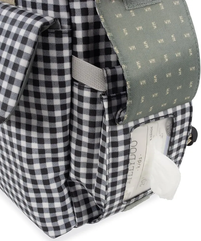 Walking Mum. I Love Vichy Wickeltasche für Kinderwagen, vielseitiges Design mit kurzen Griffen und S