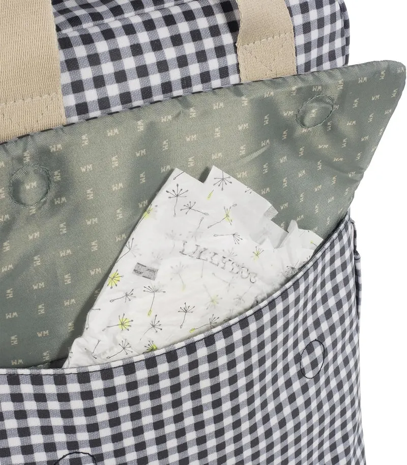 Walking Mum. I Love Vichy Wickeltasche für Kinderwagen, vielseitiges Design mit kurzen Griffen und S