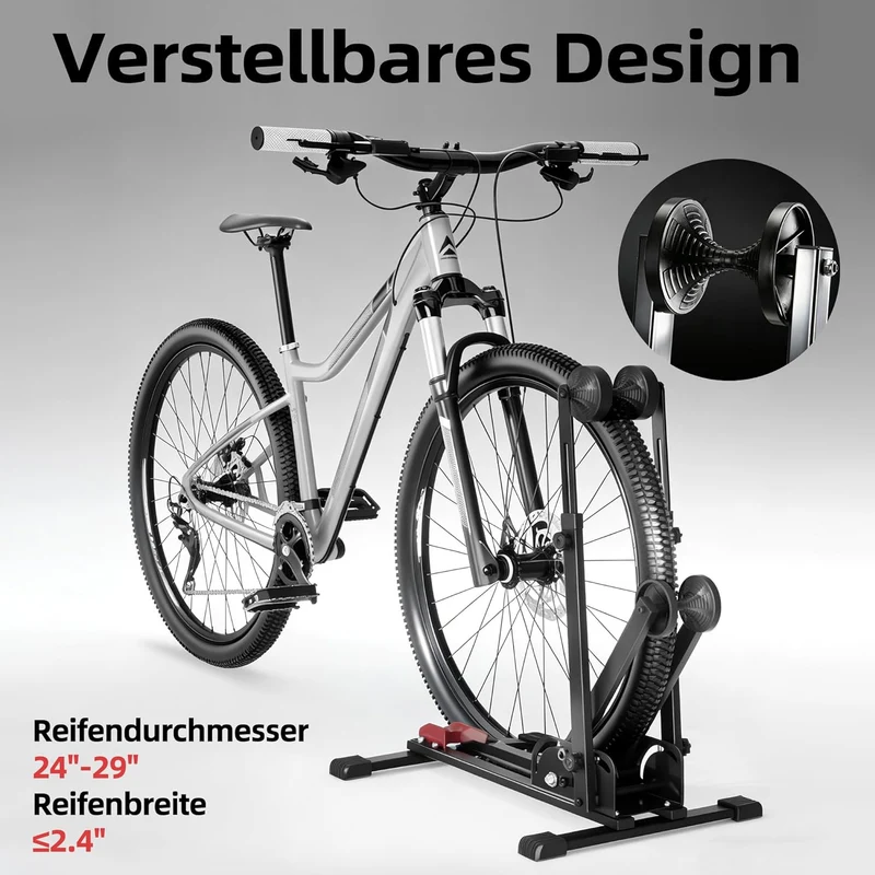 Urban Deco Verstellbarer Fahrradständer, Fahrradständer Boden, Fahrradständer Rennrad,geeignet für R