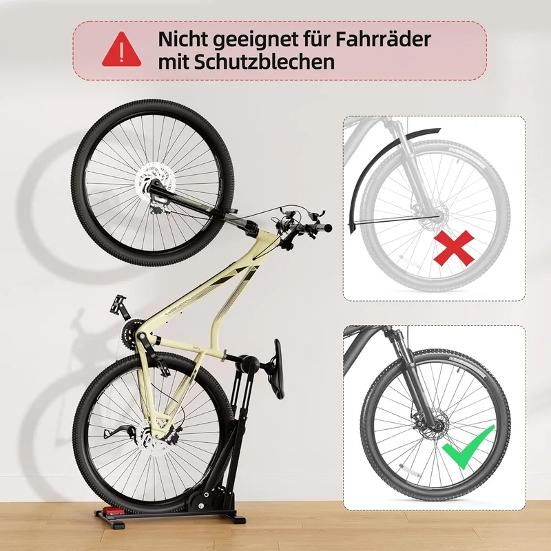 Urban Deco Verstellbarer Fahrradständer, Fahrradständer Boden, Fahrradständer Rennrad,geeignet für R