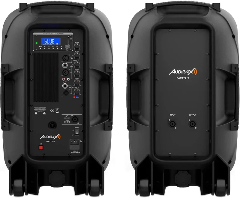 Audibax Party 212 Led Set 2 Altavoces 12" PRO 1000W Pico + Soportes + Cableado + Micrófono