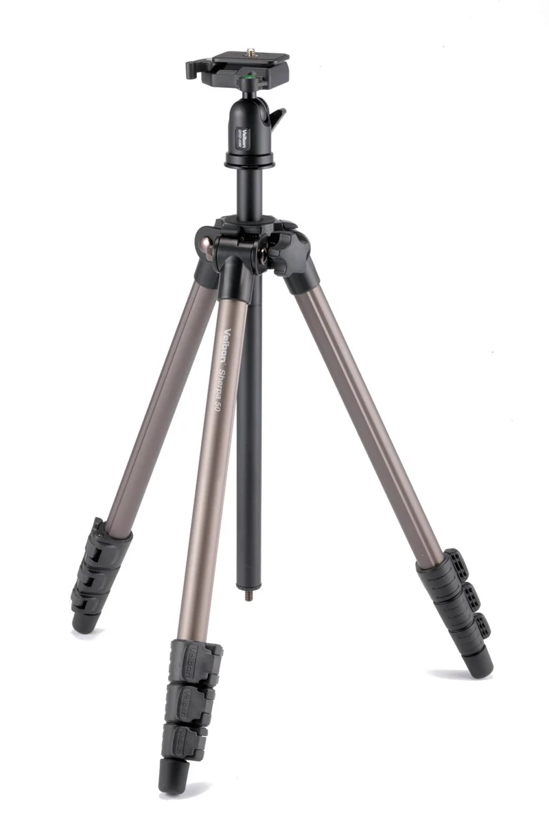 Velbon Sherpa 50 Aluminium-Stativ mit qhd-33 m Kugel- und Sockel-Kopf – Schwarz, 50