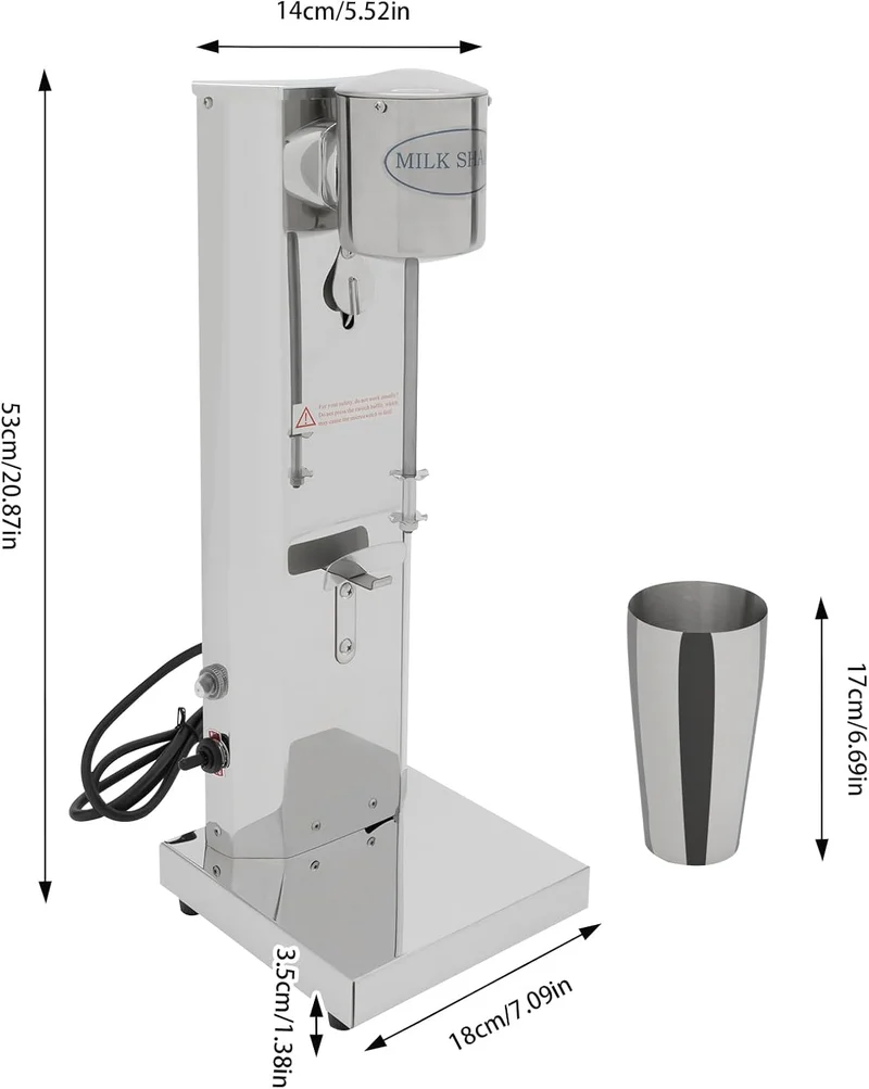 650ML Elektrisch Milchshakemaschine, Eiweissshaker, Barmixer Cocktailshaker 180W, mit Rutschfeste Fü