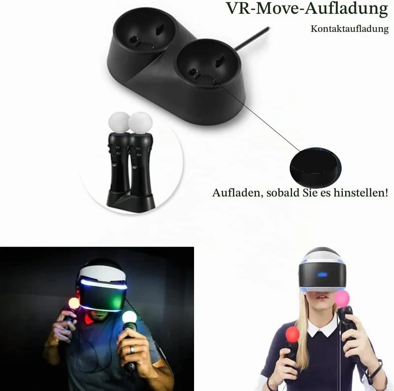 Yctze Controller-Ladestation für PS4 VR, Dual Charger Dock-Ladestationsständer, für Play Station PS4