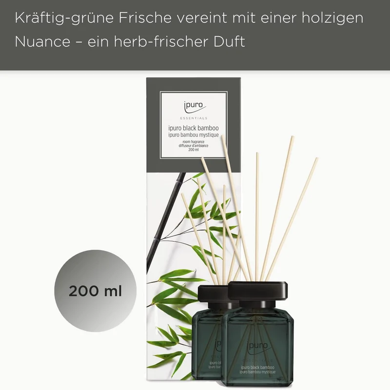 ipuro - erfrischender ipuro black bamboo Raumduft - dezenter Raumerfrischer mit grünen & holzigen No