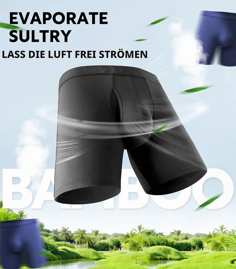 DAVID ARCHY Herren Boxershorts Mehrfachpack, Stretcken Klassischer Retroshorts, Unterhosen Männer, 5