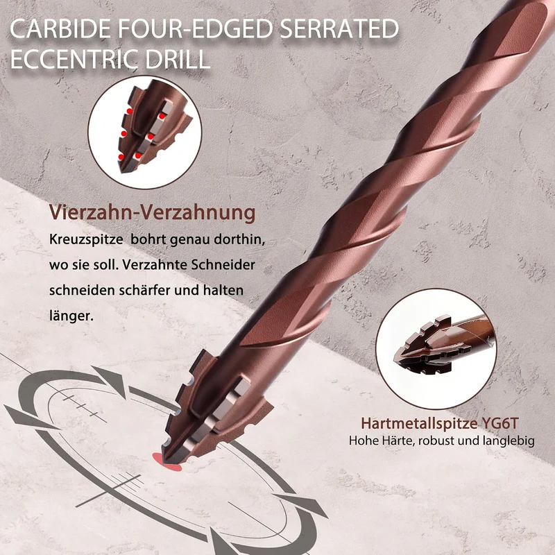 Fliesenbohrer Set 10 tlg, Steinbohrer Set mit Kobalt, Glasbohrer set 3-12mm, 6,35 mm Sechskantschaft