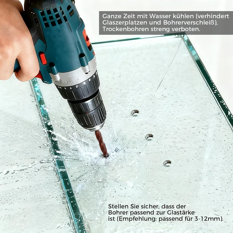 Fliesenbohrer Set 10 tlg, Steinbohrer Set mit Kobalt, Glasbohrer set 3-12mm, 6,35 mm Sechskantschaft