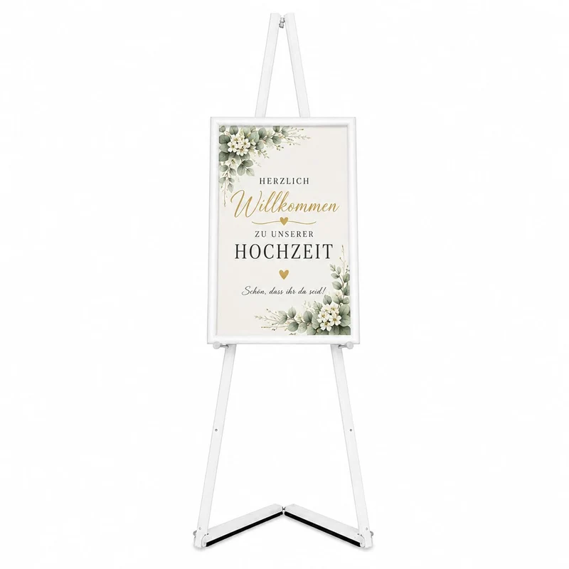 DISPLAY SALES Alu-Staffelei in Weiss für Rahmen bis 120 cm | Künstler-Malständer für Leinwand und At