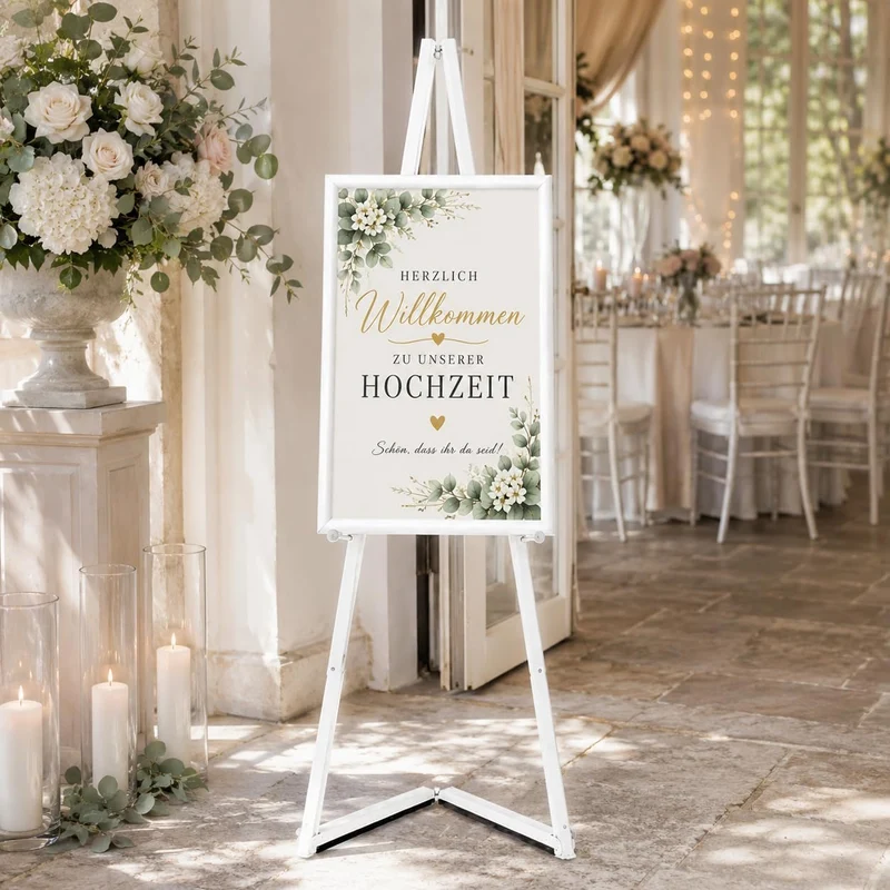 DISPLAY SALES Alu-Staffelei in Weiss für Rahmen bis 120 cm | Künstler-Malständer für Leinwand und At