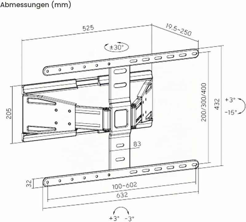 VALUE TV-Wandhalterung, Ultra-Slim, 43-90 Zoll, bis 50 kg