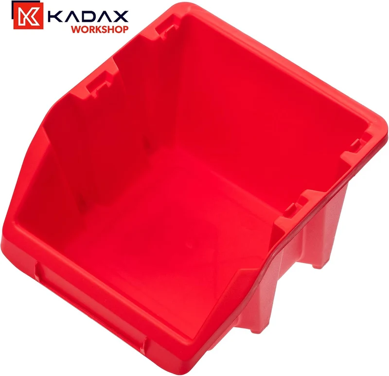 KADAX Werkstatt-Stapelkiste, kleine Sortierbox aus PP Kunststoff, Sichtlagerbox in verschiedenen Grö