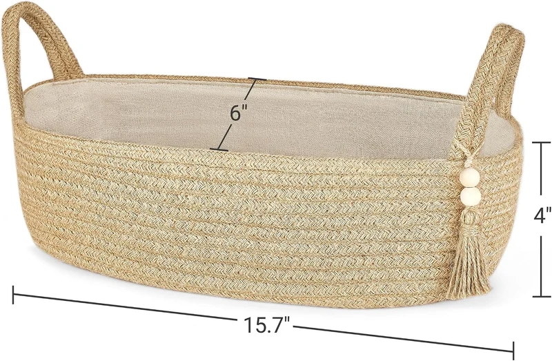 Mkono Kleiner Aufbewahrungskorb für Toilettenspülkasten Boho-Badezimmer-Dekor gewebtes Seil Toilette