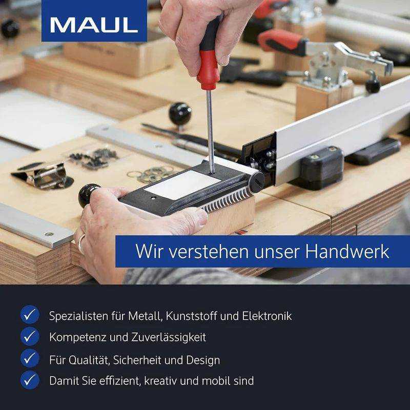 MAUL Klemmbrett A3 | Stabiles Klemmbrett aus Aluminium zum Aufhängen | Schreibunterlage mit Bügeklem
