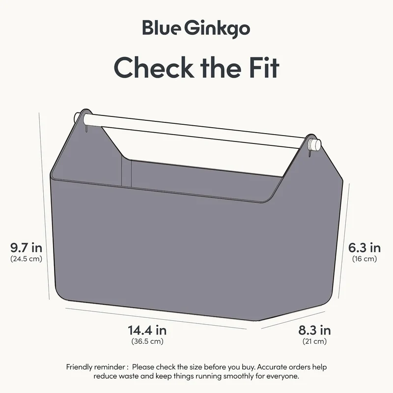 BLUE GINKGO Grosse Aufbewahrungskiste – Kunststoff-Caddy mit Holzgriff für Bad, Vorratsraum oder Rei