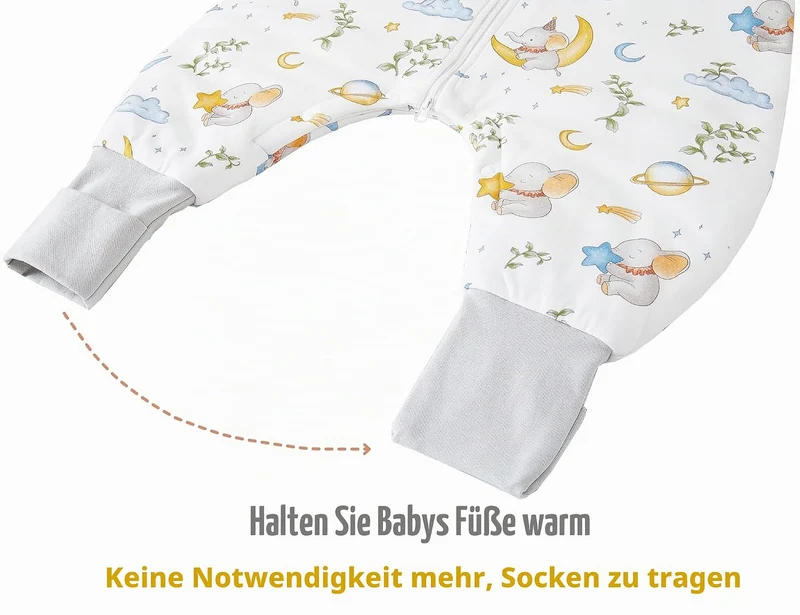 Chilsuessy Baby Winterschlafsack Schlafsack mit Füssen Warm Kinder Ganzjahres Winter Schlafsack Schl