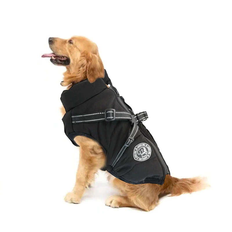 Hundemantel für Kleine Hunde Wasserdicht,Hundemantel mit Geschirr, Winterjacken & Wintermäntel für H
