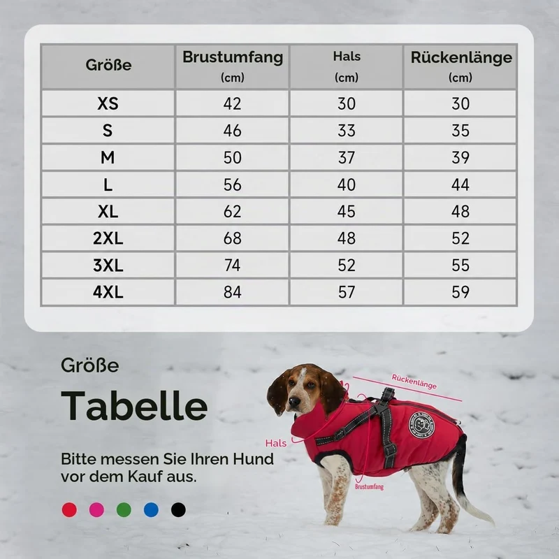 Hundemantel für Kleine Hunde Wasserdicht,Hundemantel mit Geschirr, Winterjacken & Wintermäntel für H