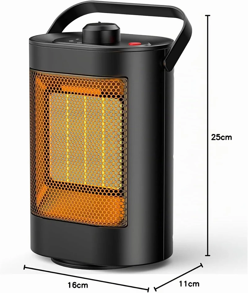 Heizlüfter Energiesparend Leise - 1500W PTC Keramik Heizung Elektrisch, 3 Geschwindigkeit Elektrohei