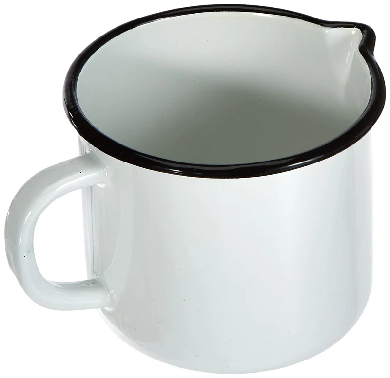 Karl Krüger Milchtopf, Stahl, 12 cm, Weiss