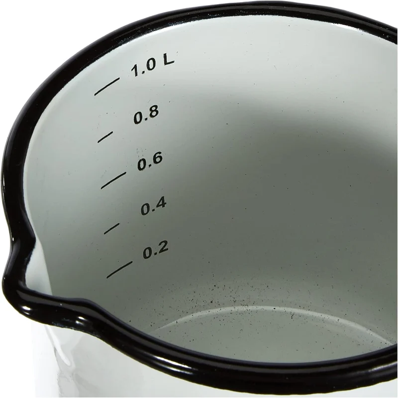 Karl Krüger Milchtopf, Stahl, 12 cm, Weiss