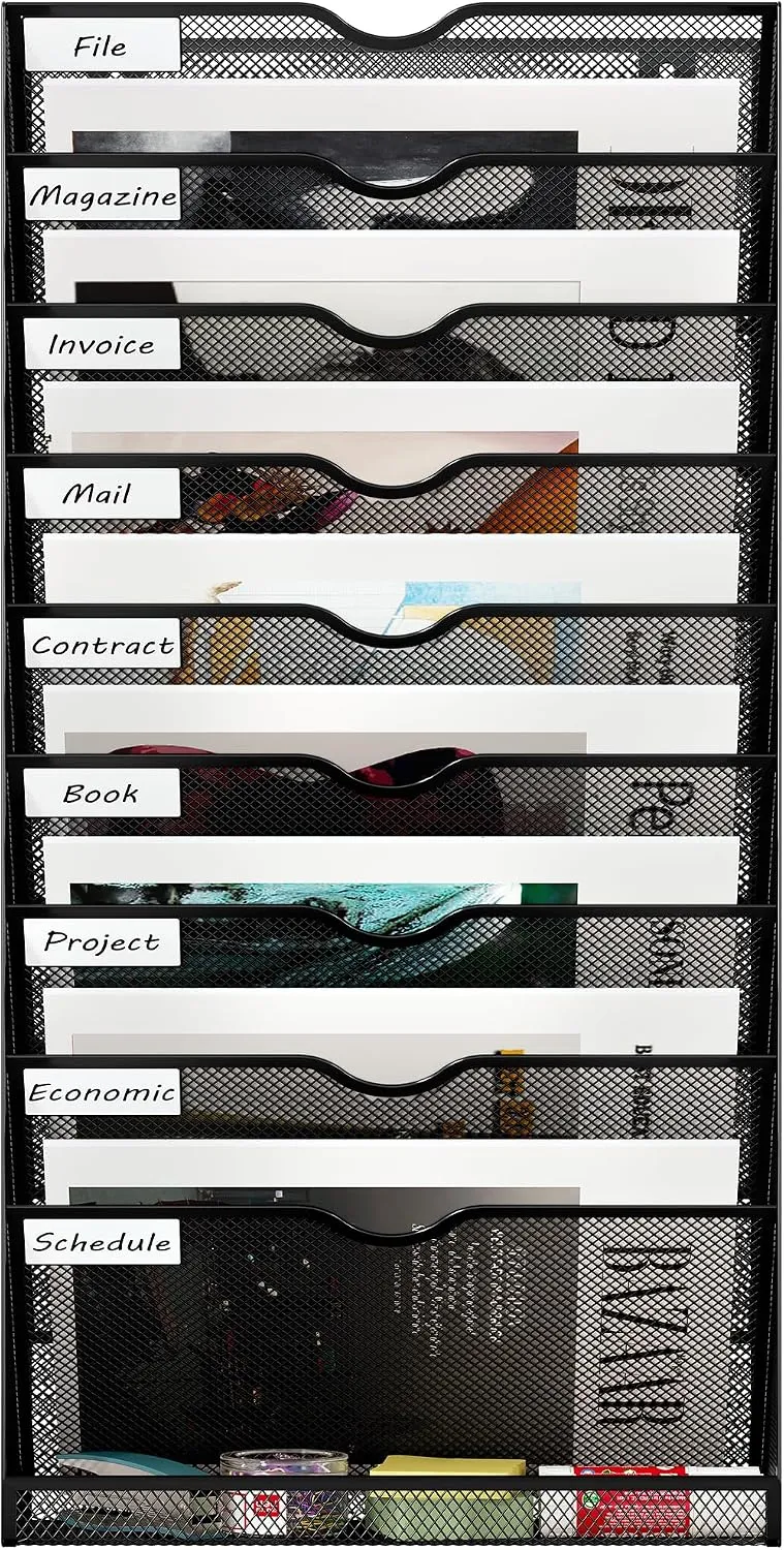 EasyPAG 10 Fächer Metall A4 Zeitschriftenhalter Wand Zeitschriften Wandhalter Aktenablage Dokumenten