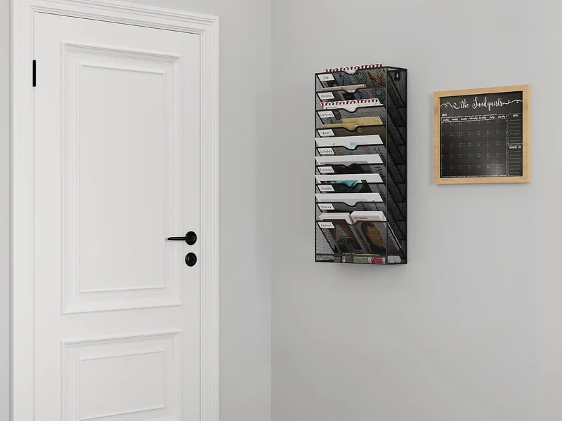 EasyPAG 10 Fächer Metall A4 Zeitschriftenhalter Wand Zeitschriften Wandhalter Aktenablage Dokumenten