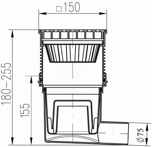 DN75 Bodenablauf Gusseisen Siphon, Gusseisen Siphon
