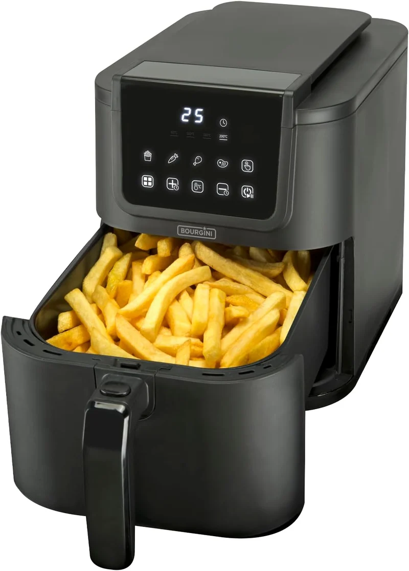 Bourgini Slimfit Airfryer XL – Heissluftfritteuse – 5 Liter – 1500 W – mit keramischer Antihaftbesch