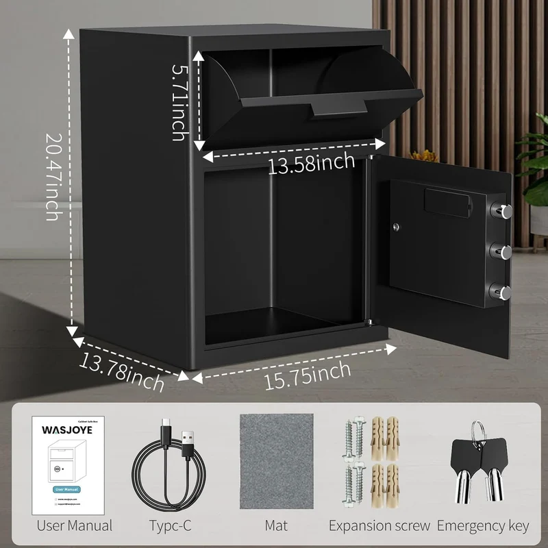 70L Einwurftresor | Deposittresor | Tresor mit Einwurfschlitz | Briefkasten Safe | Depository Safes