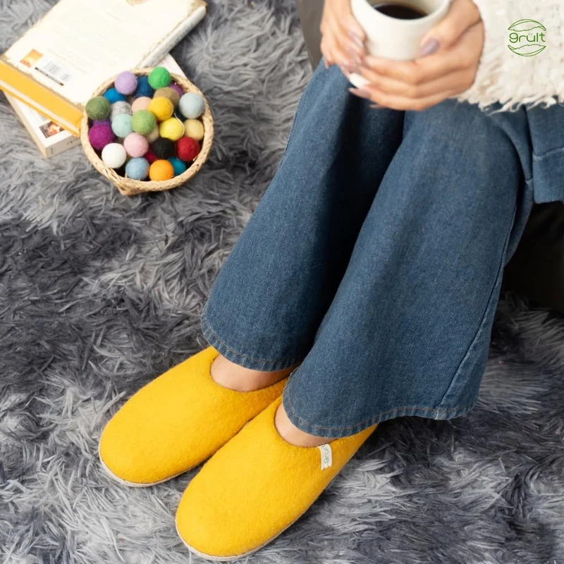Filzpantoffeln aus Wolle, Hausschuhe für Damen & Herren, Kuschelig & Cozy, Premiumqualität, Rutschfe