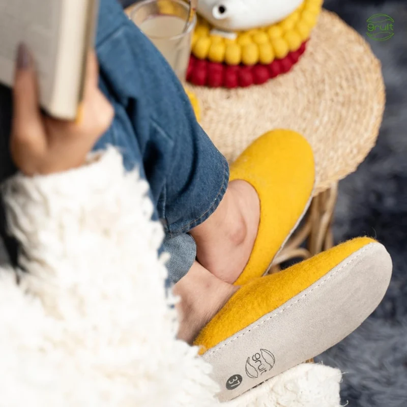 Filzpantoffeln aus Wolle, Hausschuhe für Damen & Herren, Kuschelig & Cozy, Premiumqualität, Rutschfe