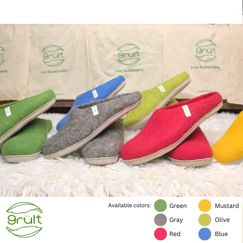 Filzpantoffeln aus Wolle, Hausschuhe für Damen & Herren, Kuschelig & Cozy, Premiumqualität, Rutschfe