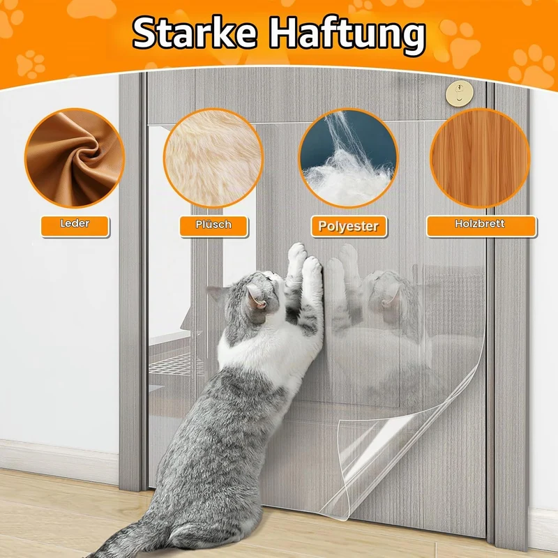 Kratzschutz Sofa Katze, 5.0m x 40cm Transparent Kratzfolie Katzen Selbstklebend, Katzen Kratzschutz