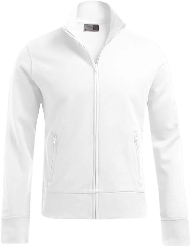 Stehkragen Zip Jacke Herren, Weiss, XL Weiss XL, Weiß XL