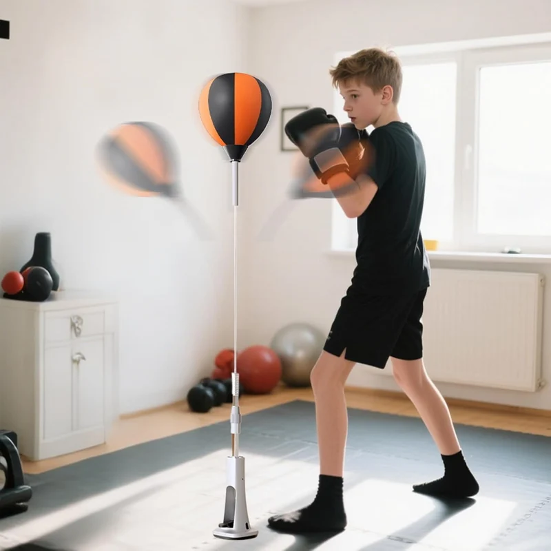 Boxing Standing Reflex Bag, Punching Bag Training, Height Adjustable, Strong Rebound, Hand-Eye Coord
