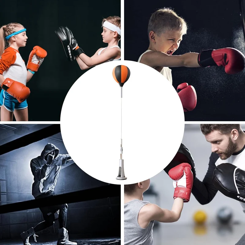Boxing Standing Reflex Bag, Punching Bag Training, Height Adjustable, Strong Rebound, Hand-Eye Coord